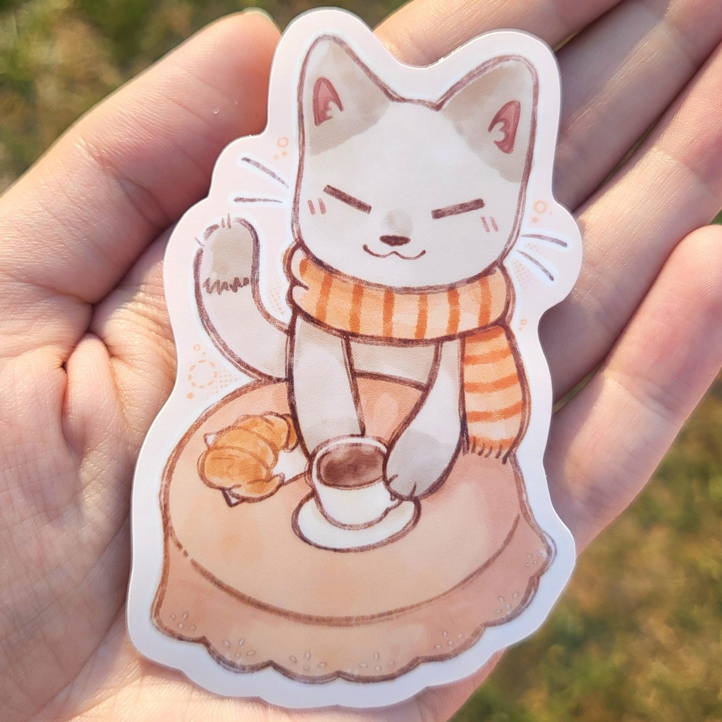 Cafe Kitty autumn sticker || 3.5" sticker