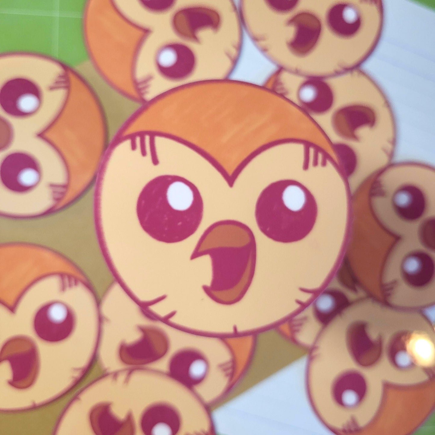 Hooting owl cartoon sticker || 2.5" sticker