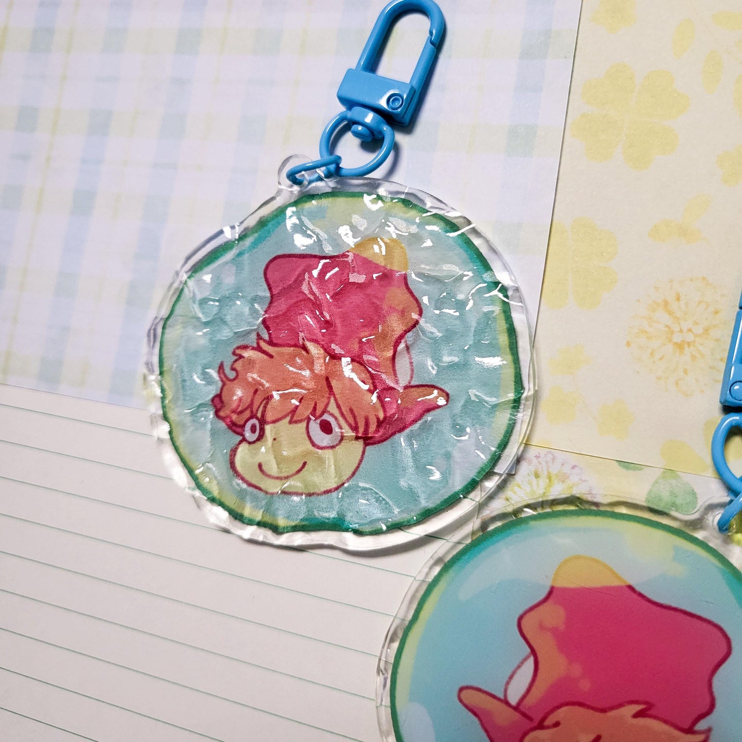 Underwater fish girl anime studio keychain || 2.5" acrylic keychain with water ripple effect