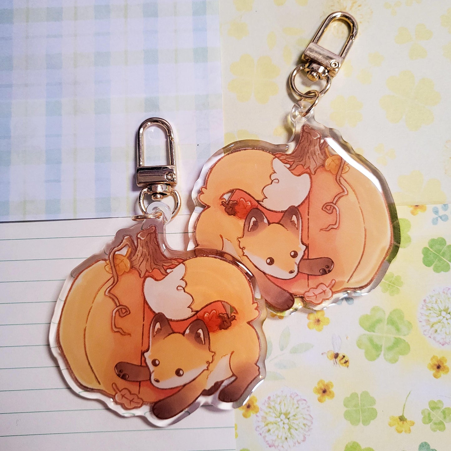 Playful Fox autumn keychain || 2.5" acrylic keychain