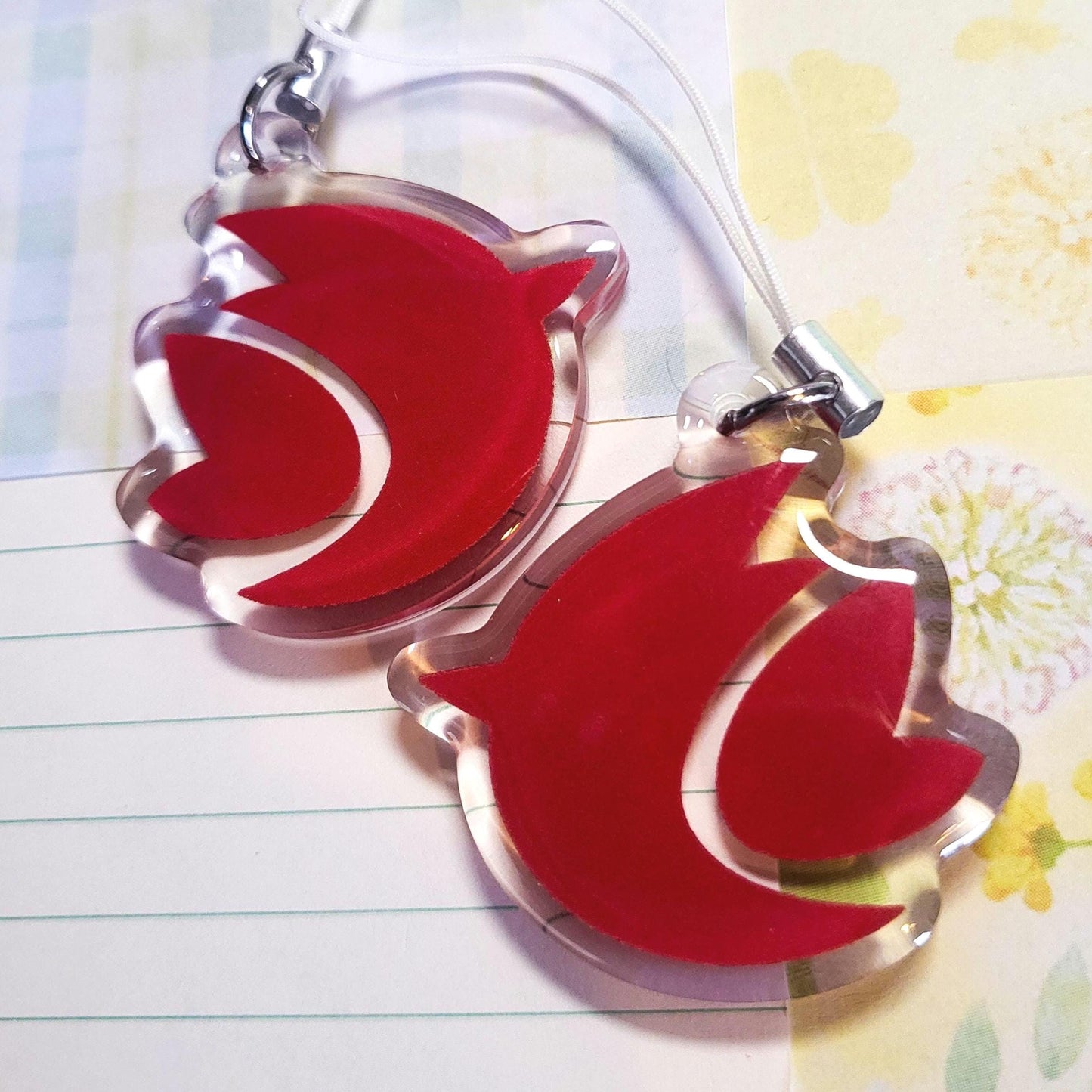 Cardinal owl witch cartoon charm || 1.5" acrylic phone charm