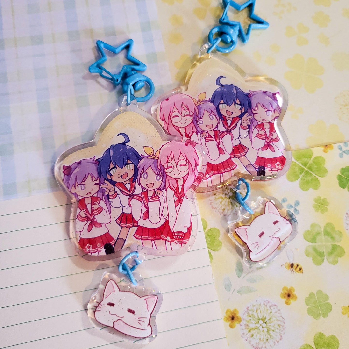 Lucky girls star anime keychain || 2.5" acrylic linked keychain