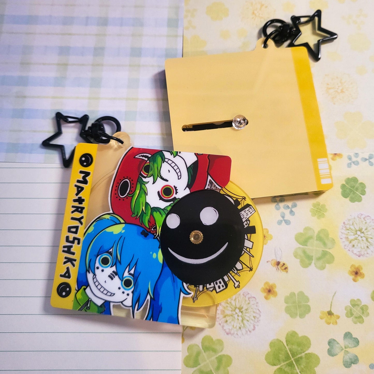 Matryoshka Miku Gumi vocaloid keychain || 2.25" acrylic cd spinning keychain