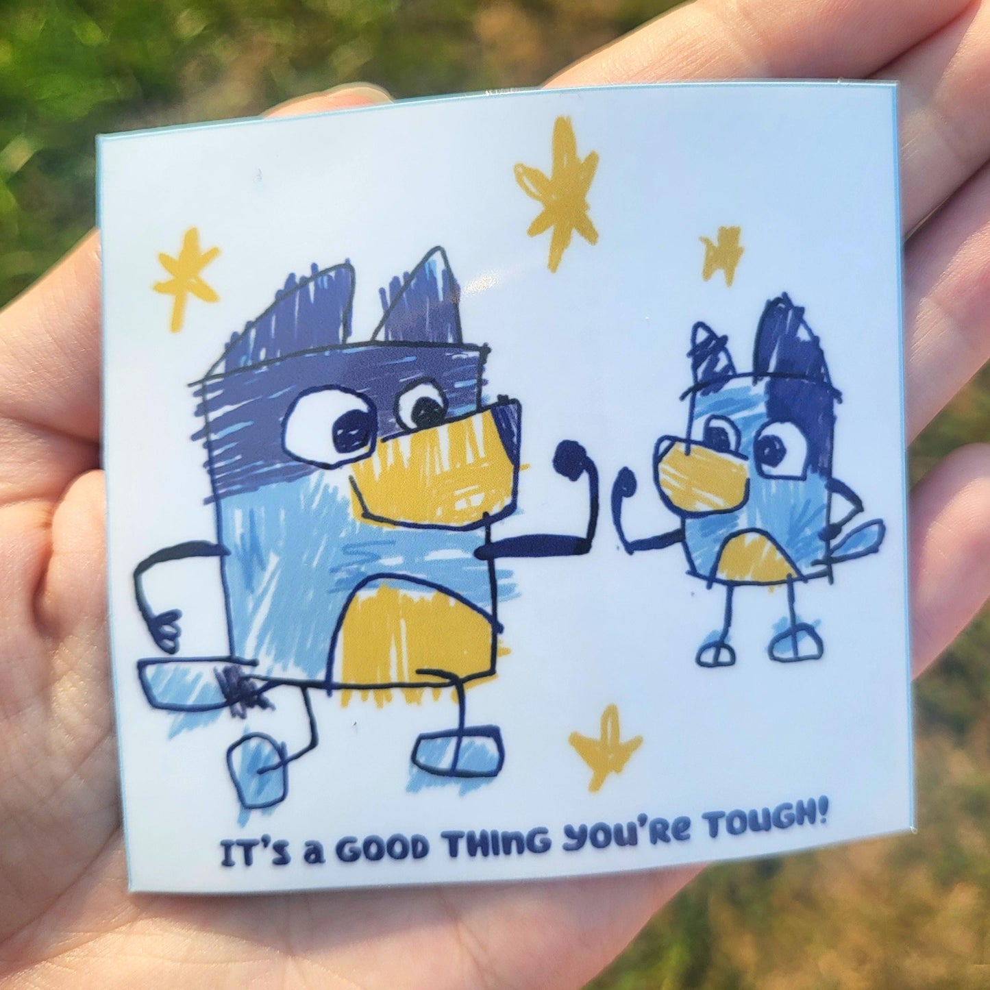 Fathers Day Doodle Blue Heeler dog family sticker || 3" sticker