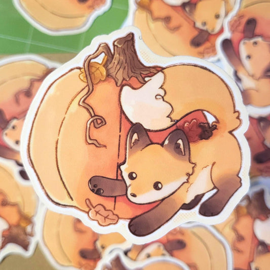 Playful Fox autumn sticker || 2.25" sticker
