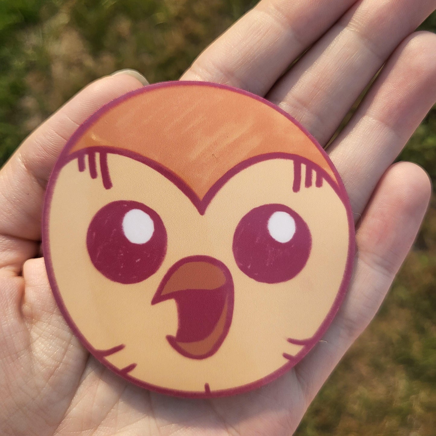 Hooting owl cartoon sticker || 2.5" sticker