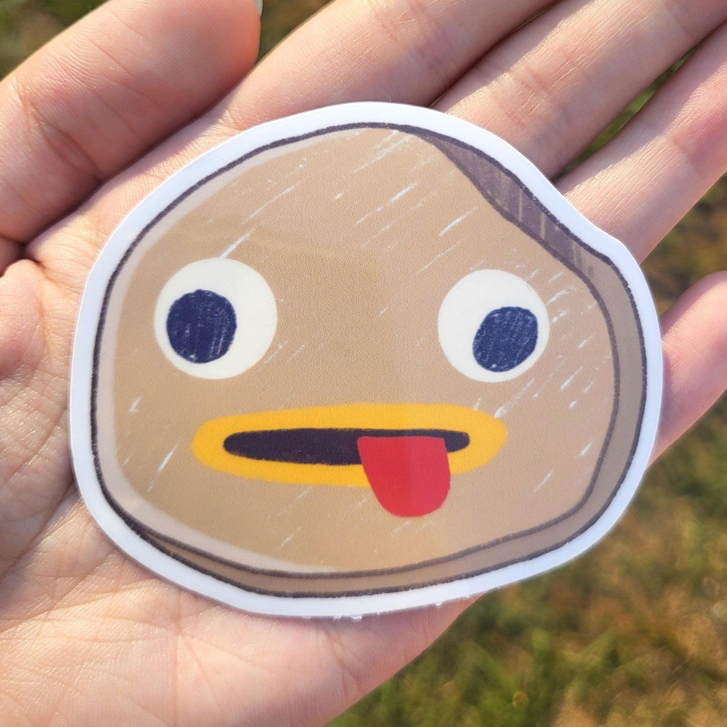 Googly eyes garden rock fact sticker || 3" sticker