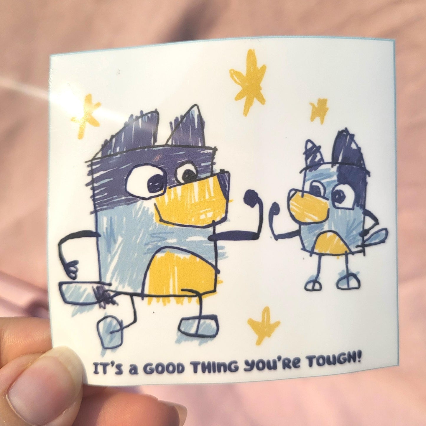 Fathers Day Doodle Blue Heeler dog family sticker || 3" sticker