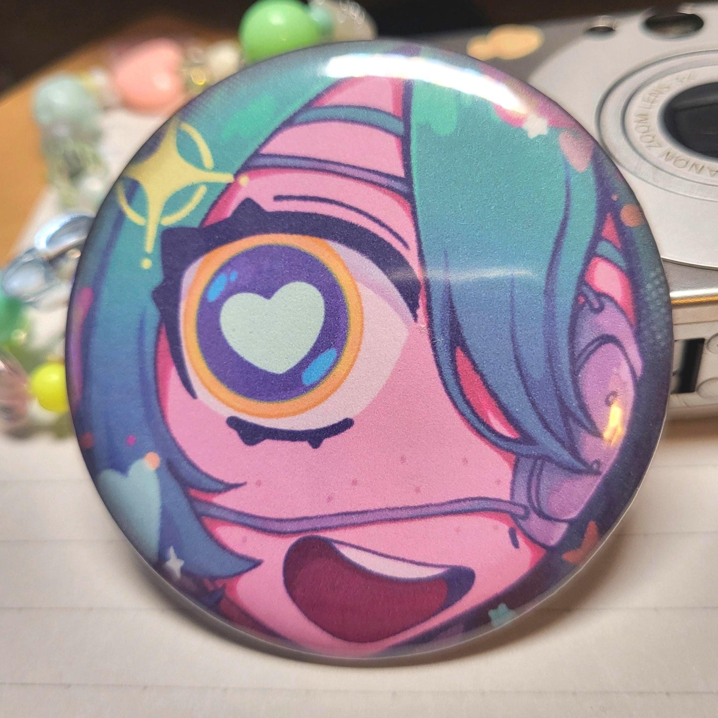 Monitoring Miku vocaloid button || 2.25" pinback button badge