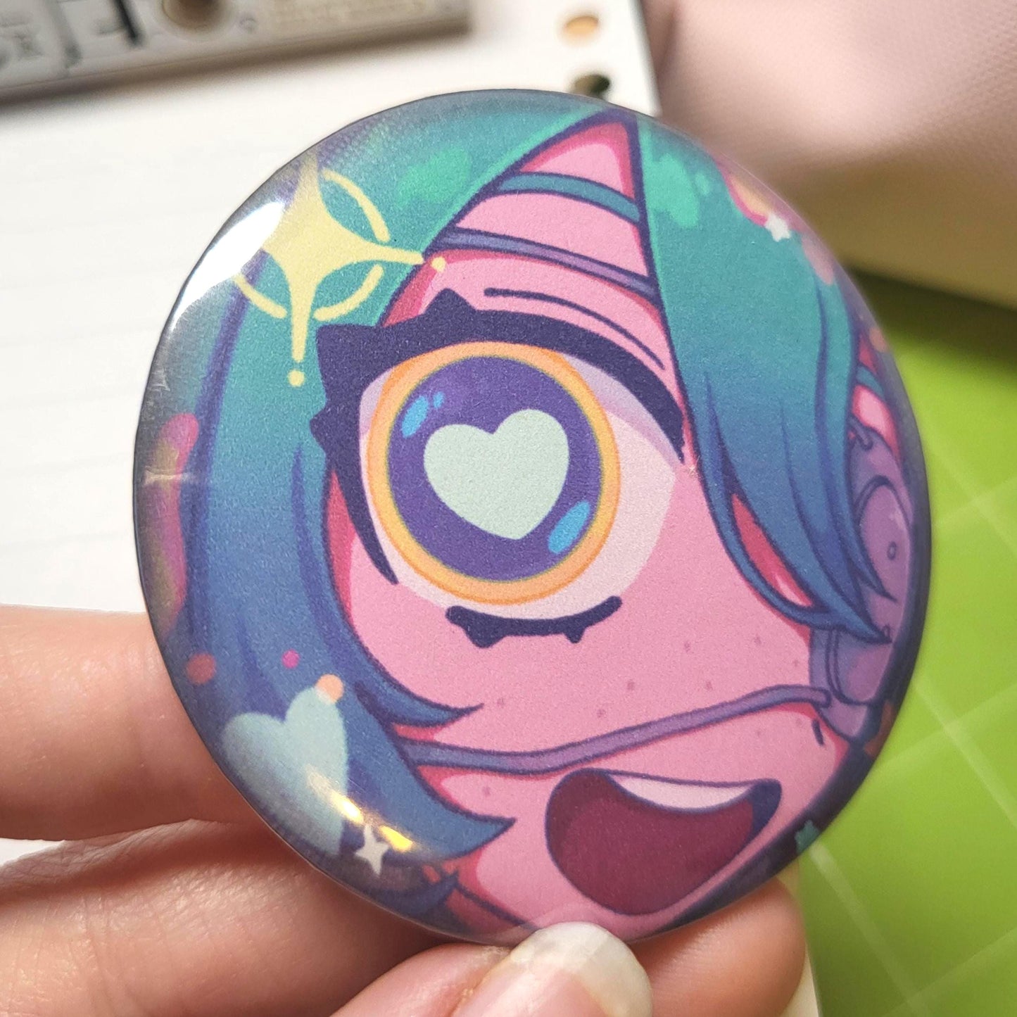 Monitoring Miku vocaloid button || 2.25" pinback button badge