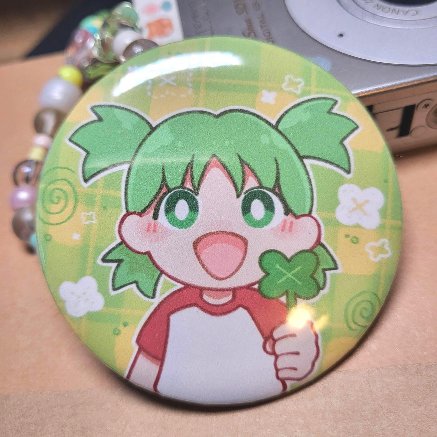 Clover anime girl button || 2.25" pinback button badge