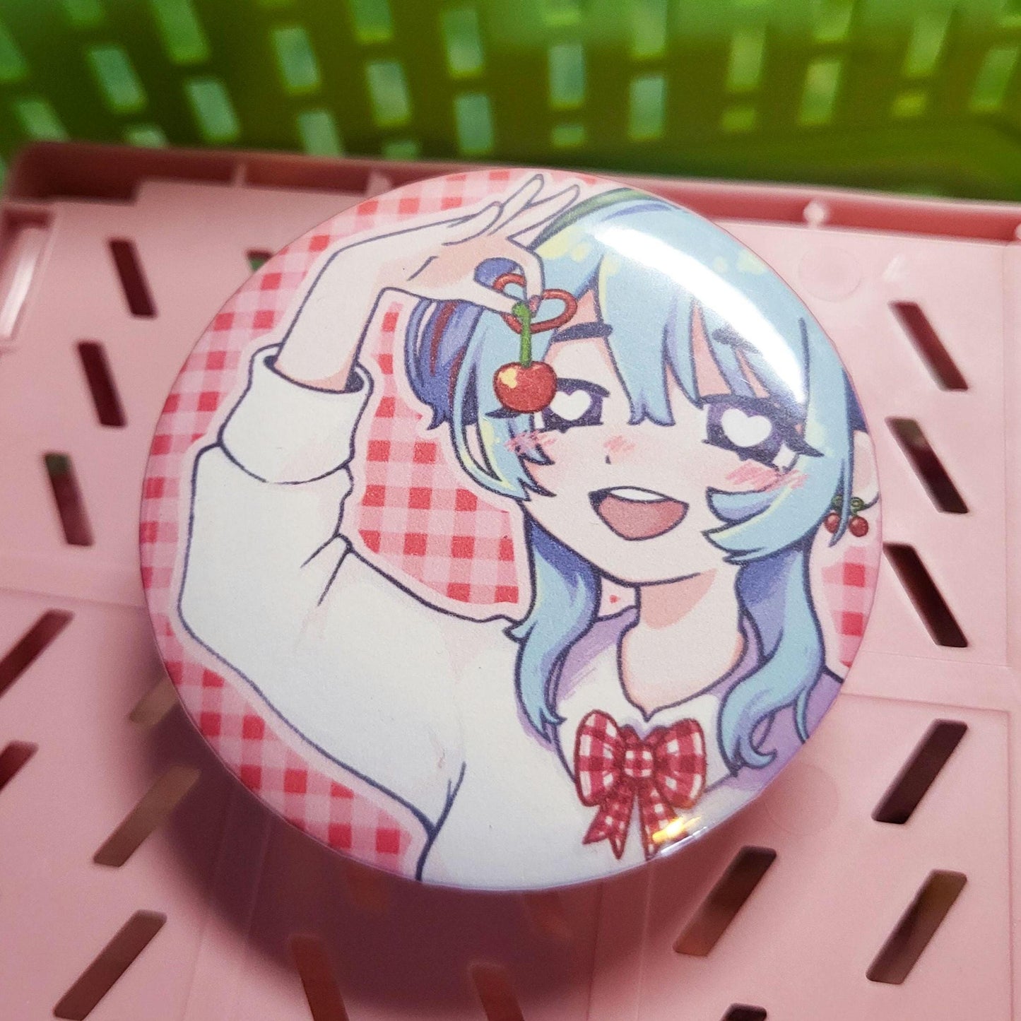 Cherry Pop Miku vocaloid button || 2.25" pinback button badge