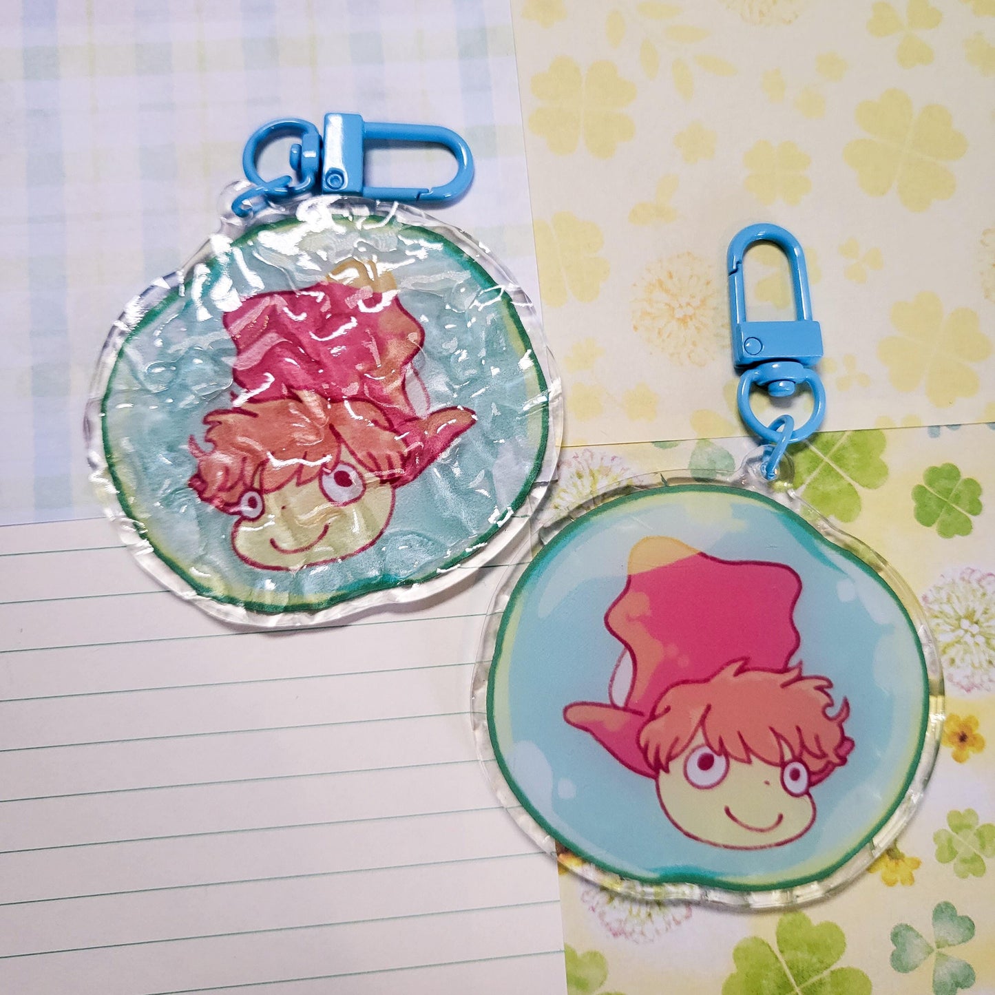 Underwater fish girl anime studio keychain || 2.5" acrylic keychain with water ripple effect