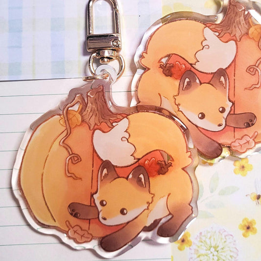 Playful Fox autumn keychain || 2.5" acrylic keychain