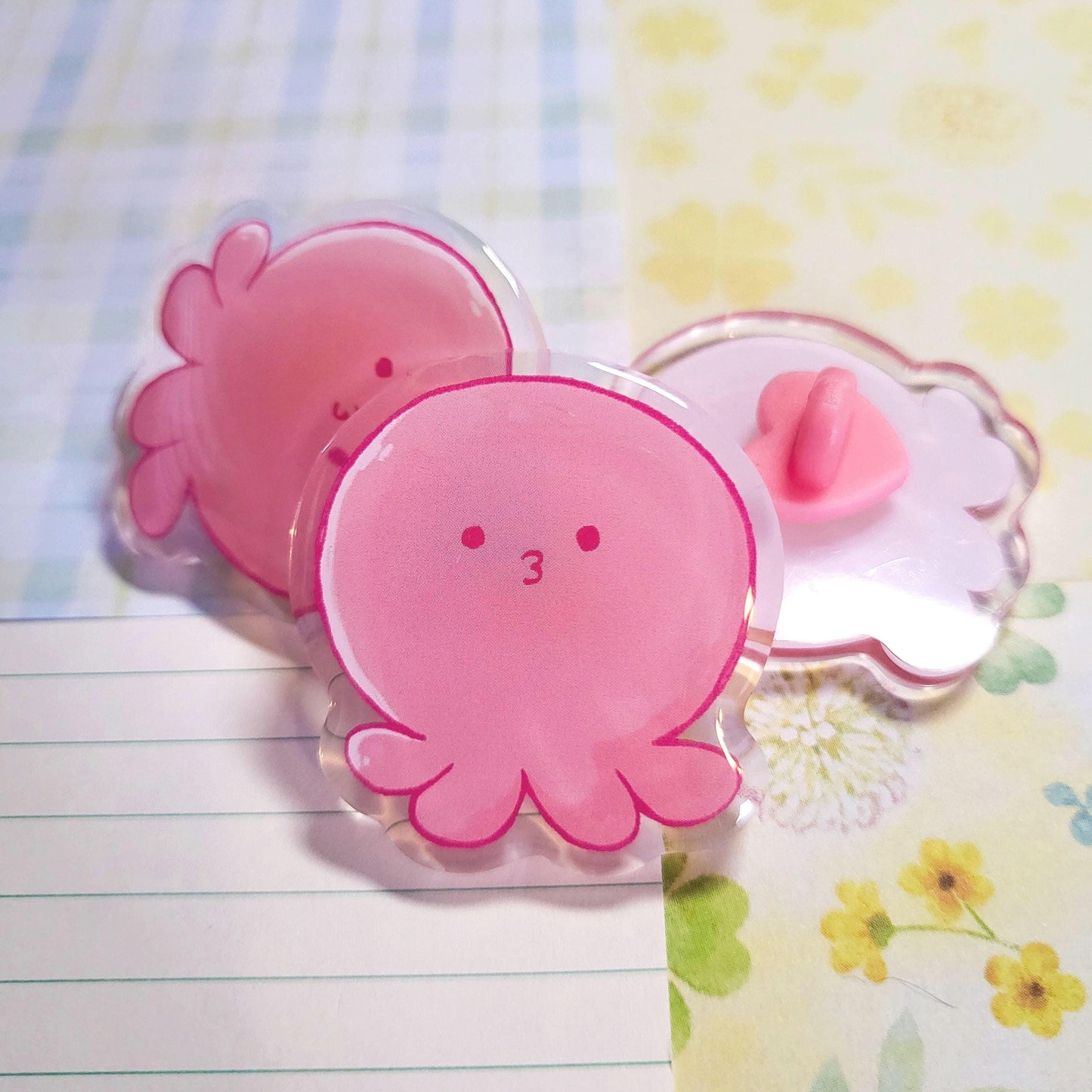 Pink Tako Octopus anime pin || 1.5" acrylic pin