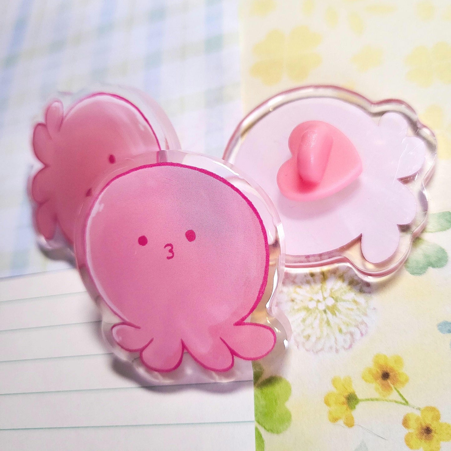 Pink Tako Octopus anime pin || 1.5" acrylic pin