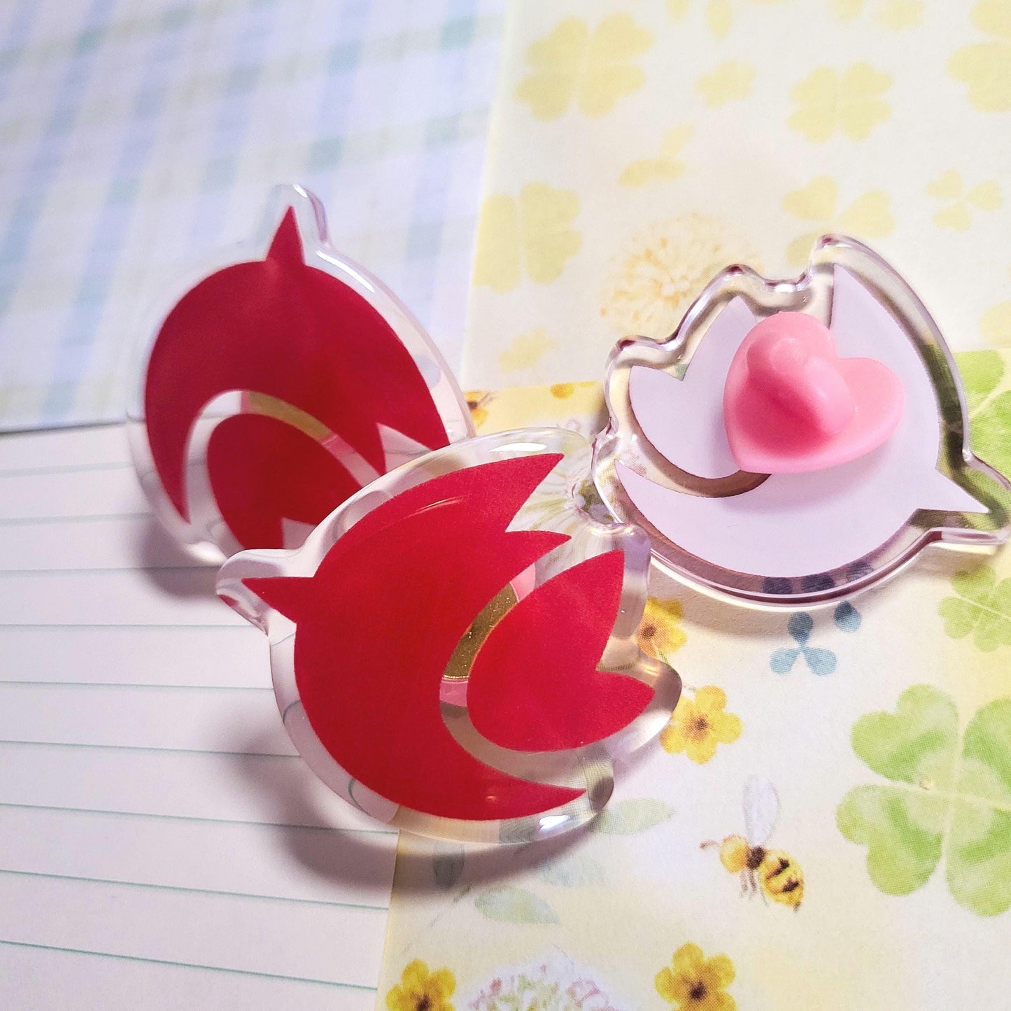 Cardinal owl witch cartoon pin || 1.5" acrylic pin