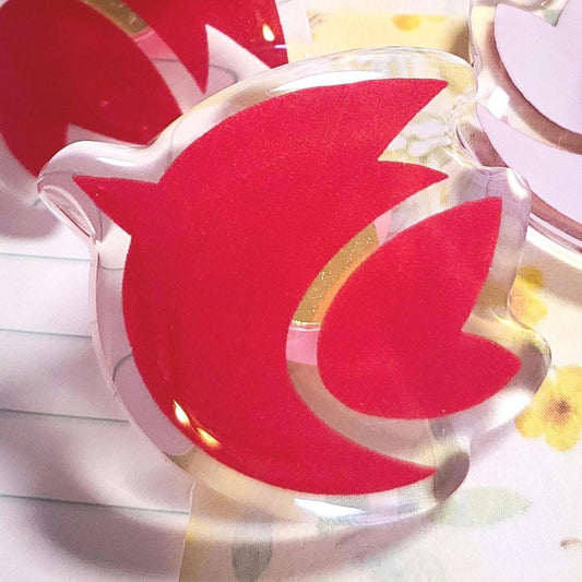 Cardinal owl witch cartoon pin || 1.5" acrylic pin