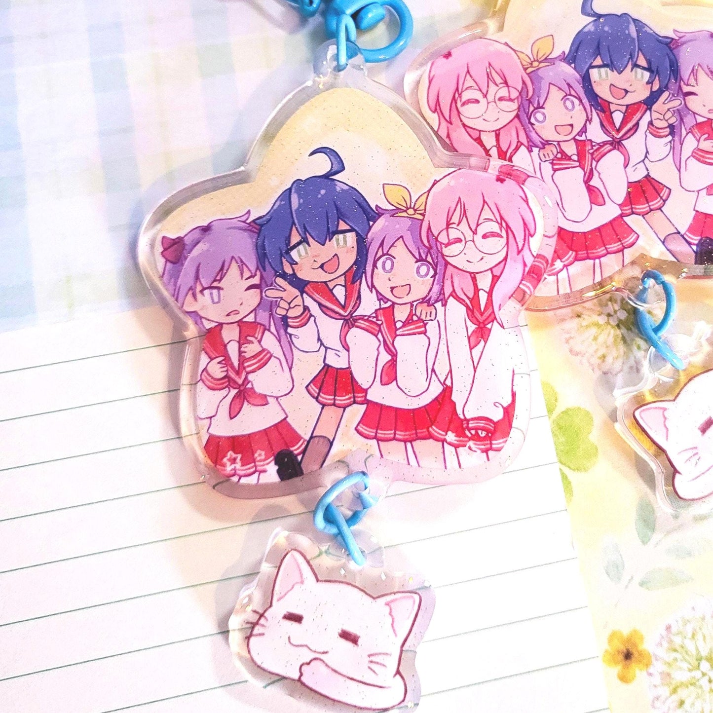 Lucky girls star anime keychain || 2.5" acrylic linked keychain
