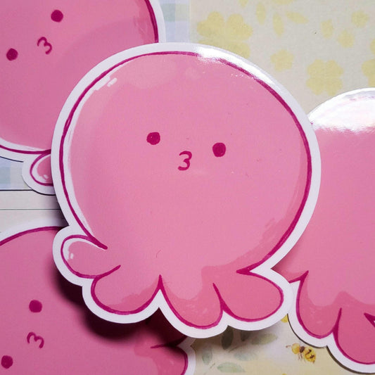 Pink Tako Octopus anime sticker || 3" sticker