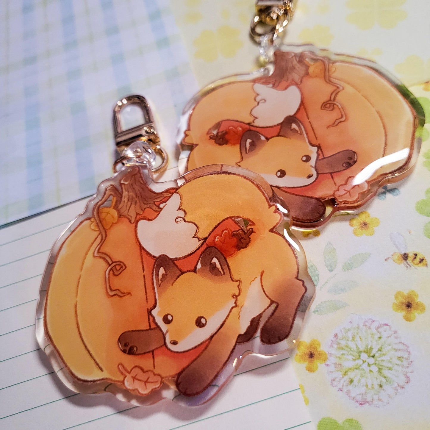 Playful Fox autumn keychain || 2.5" acrylic keychain