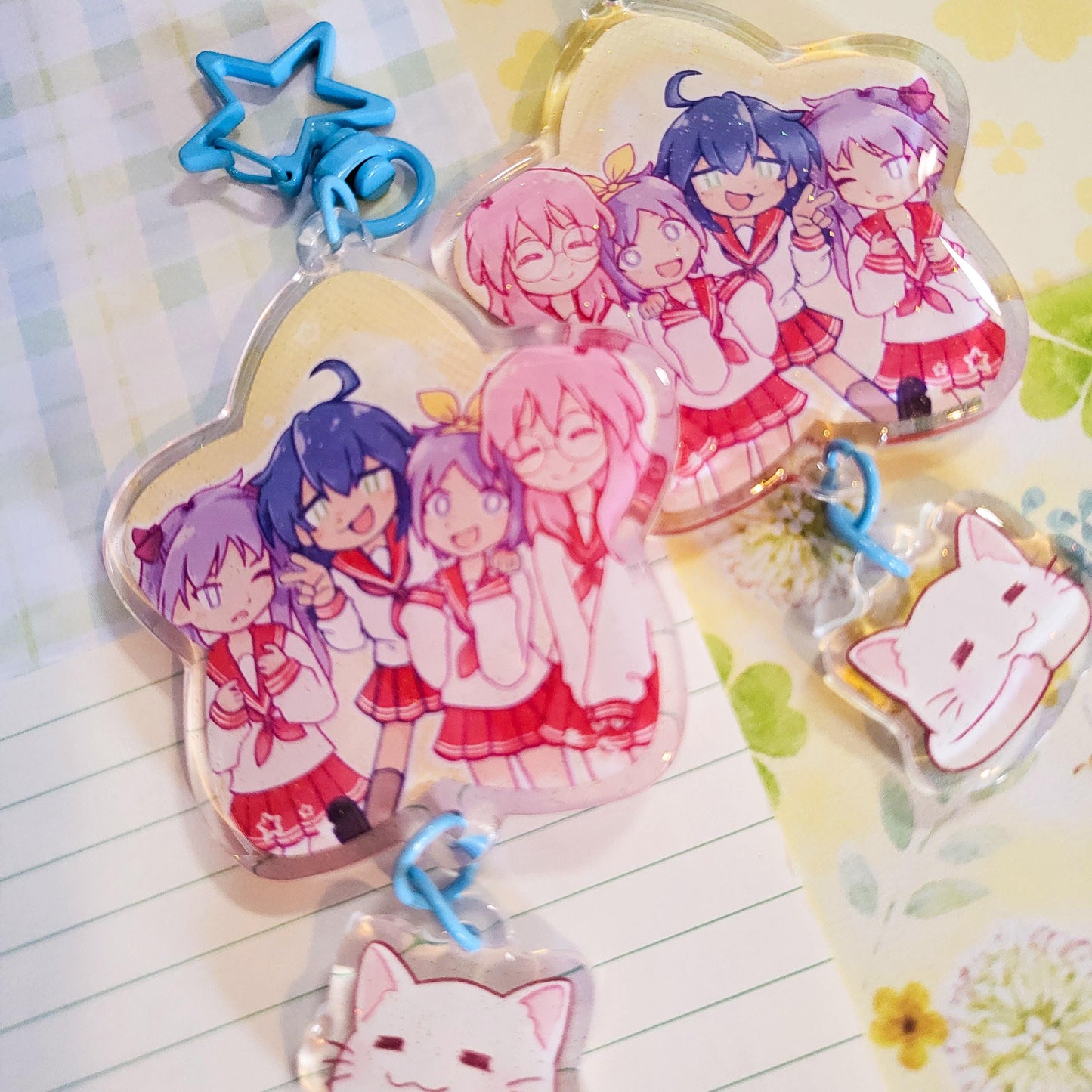 Lucky girls star anime keychain || 2.5" acrylic linked keychain