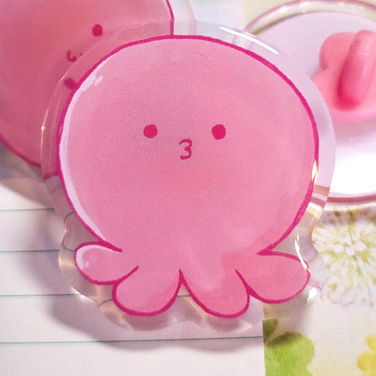 Pink Tako Octopus anime pin || 1.5" acrylic pin