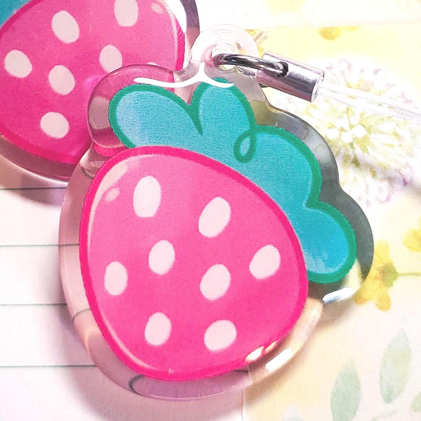 Strawberry doodle charm || 1.5" acrylic phone charm