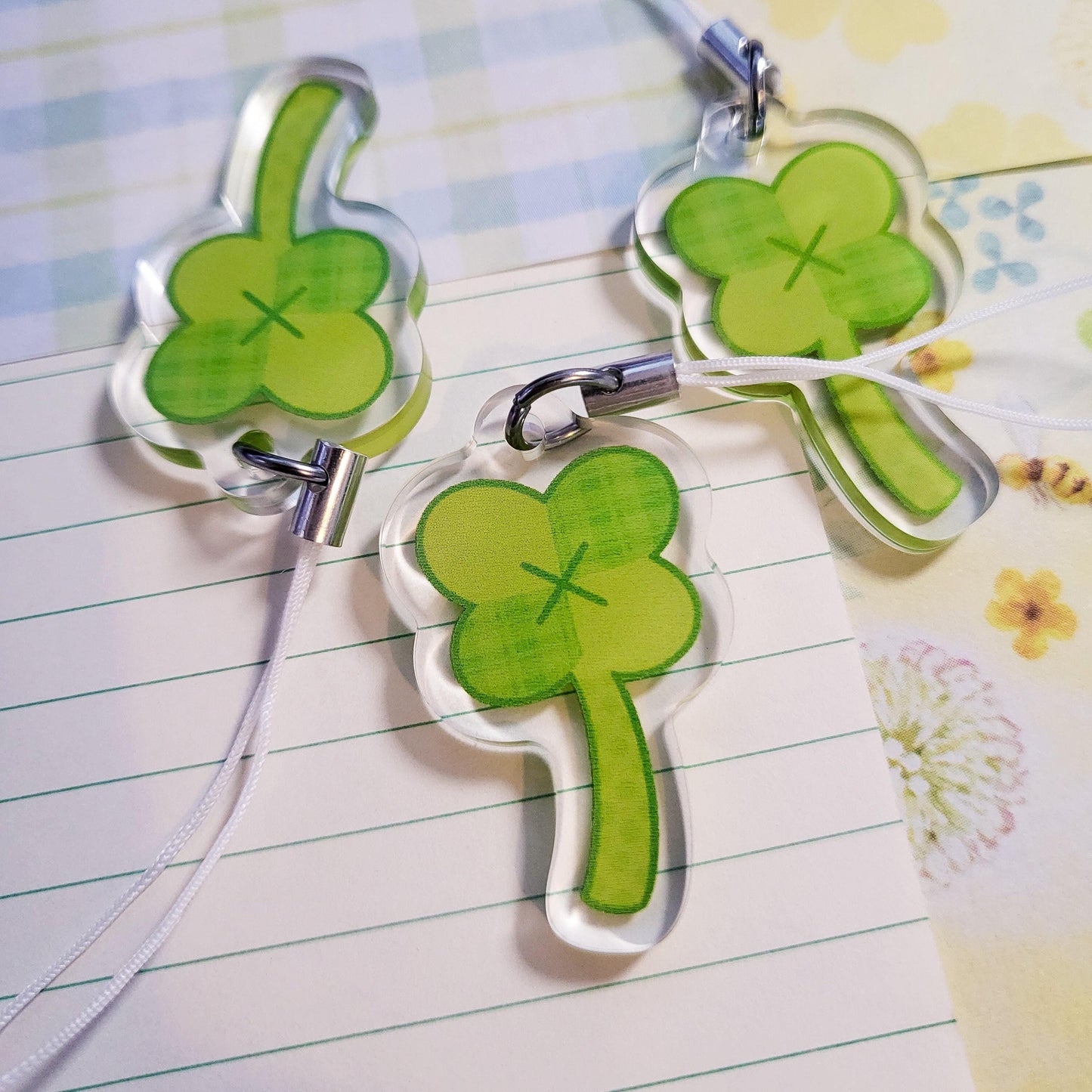 Lucky Clover charm || 1.5" acrylic phone charm