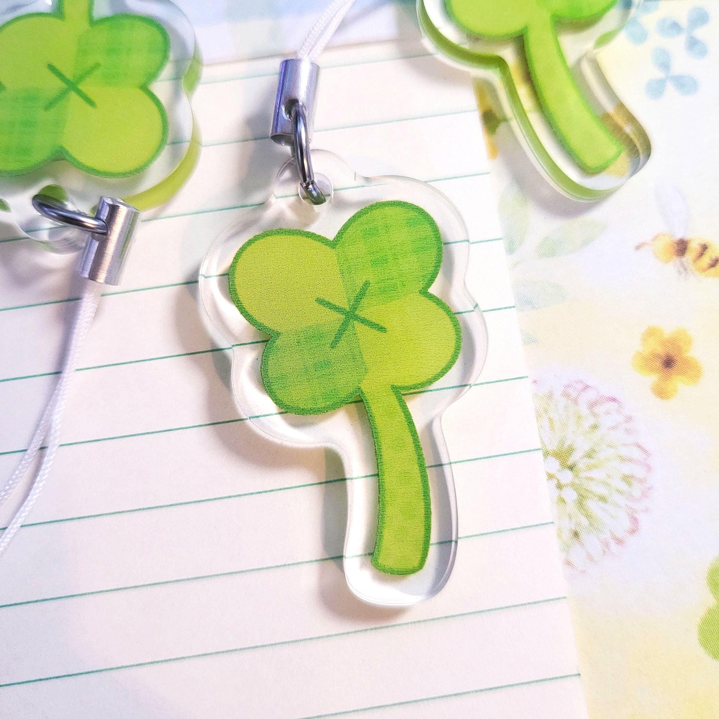 Lucky Clover charm || 1.5" acrylic phone charm