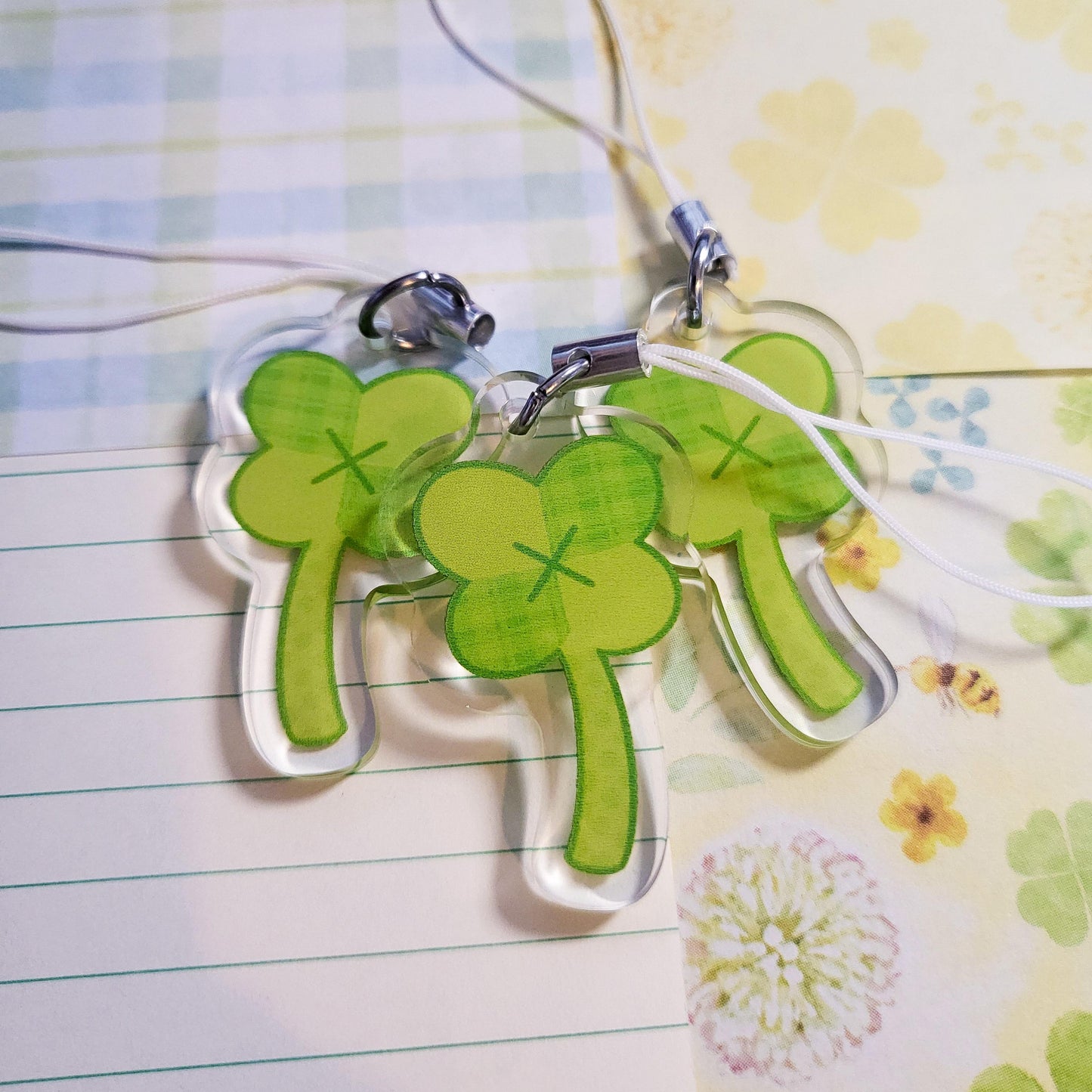 Lucky Clover charm || 1.5" acrylic phone charm