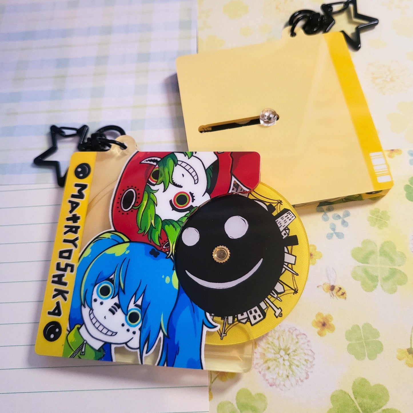 Matryoshka Miku Gumi vocaloid keychain || 2.25" acrylic cd spinning keychain