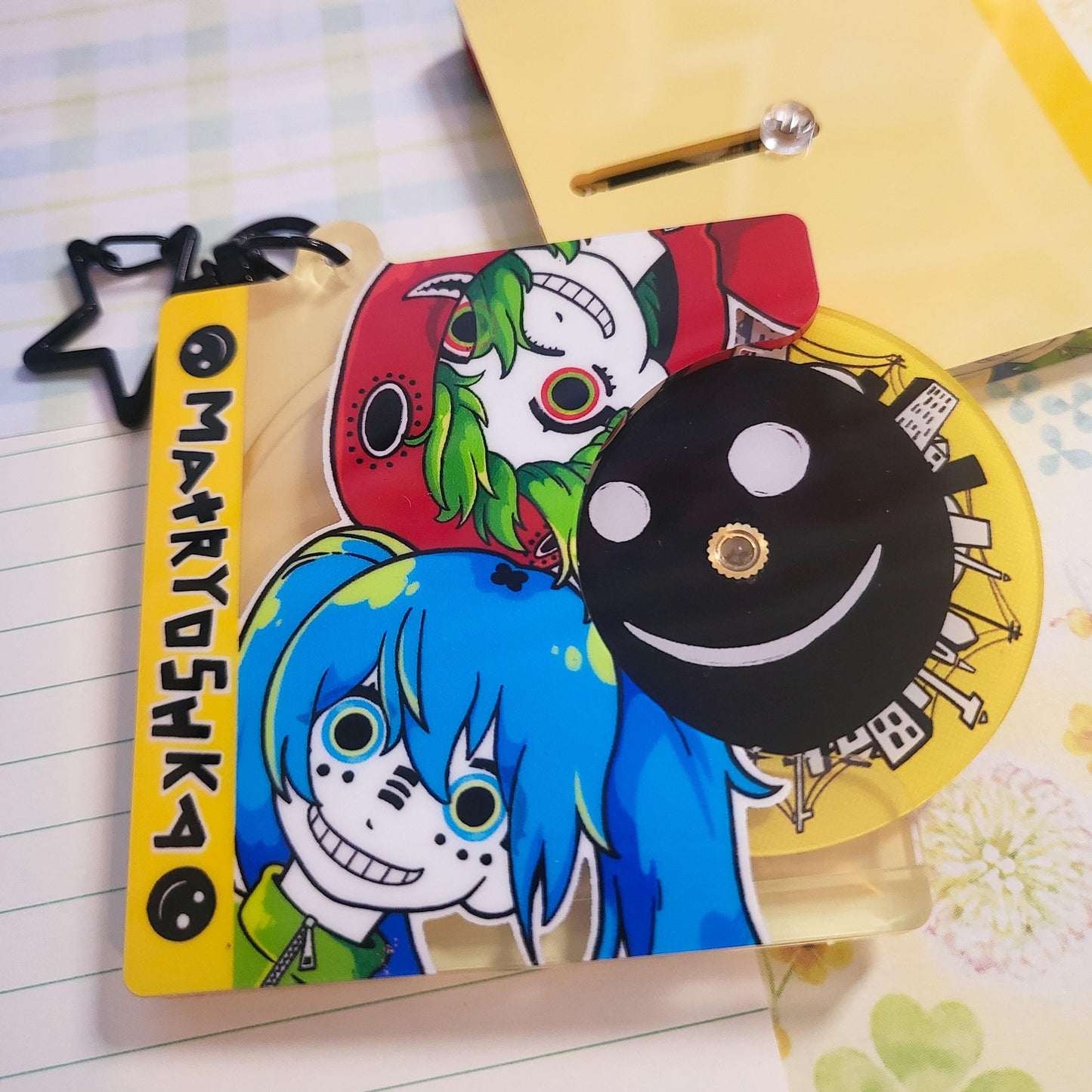 Matryoshka Miku Gumi vocaloid keychain || 2.25" acrylic cd spinning keychain