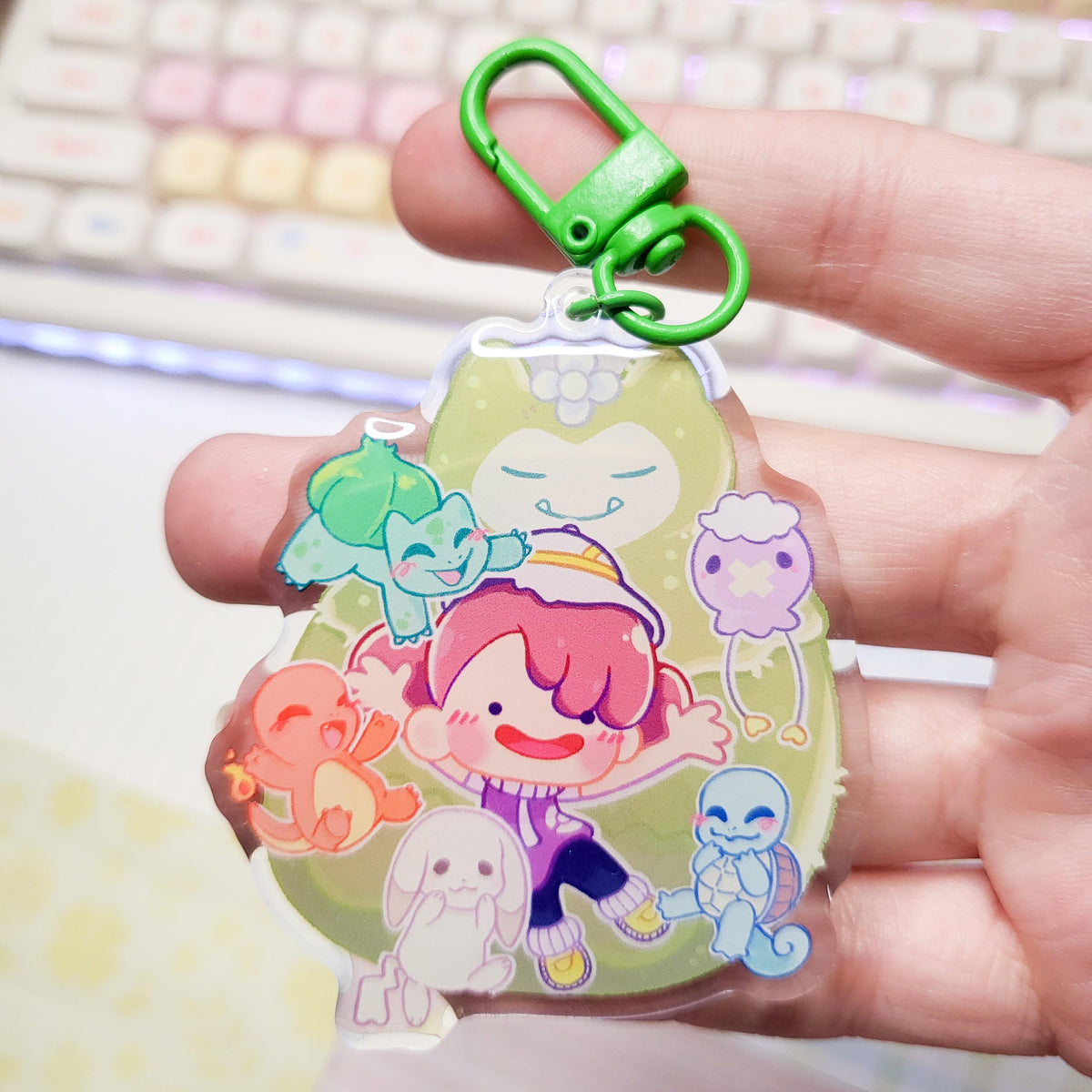 Poke Monsters ditto keychain || 2.5" acrylic keychain cute ditto mosslax