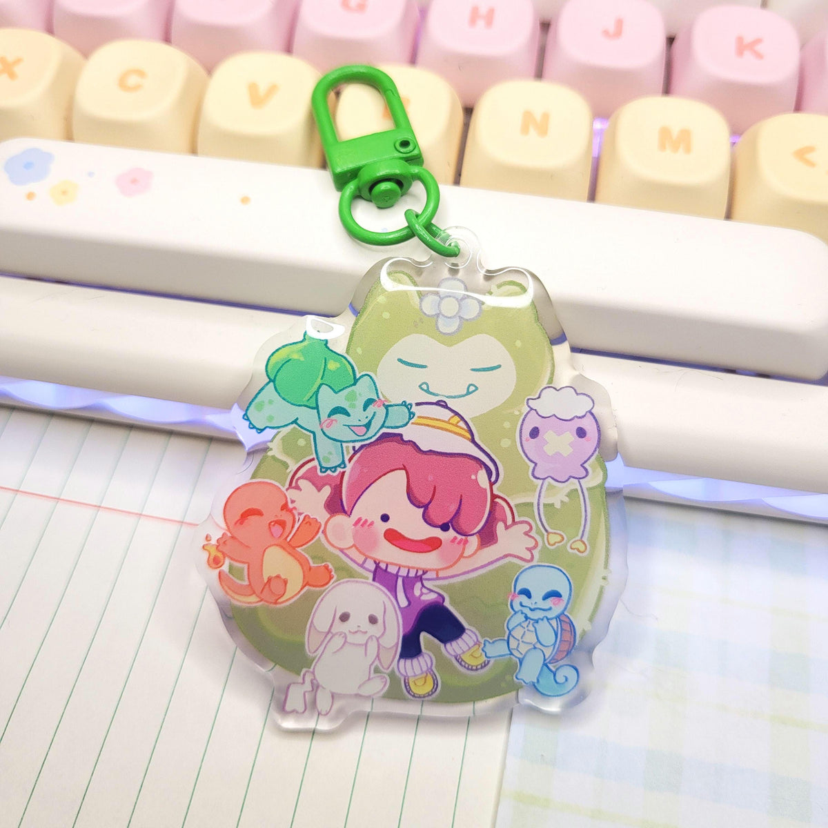 Poke Monsters ditto keychain || 2.5" acrylic keychain cute ditto mosslax