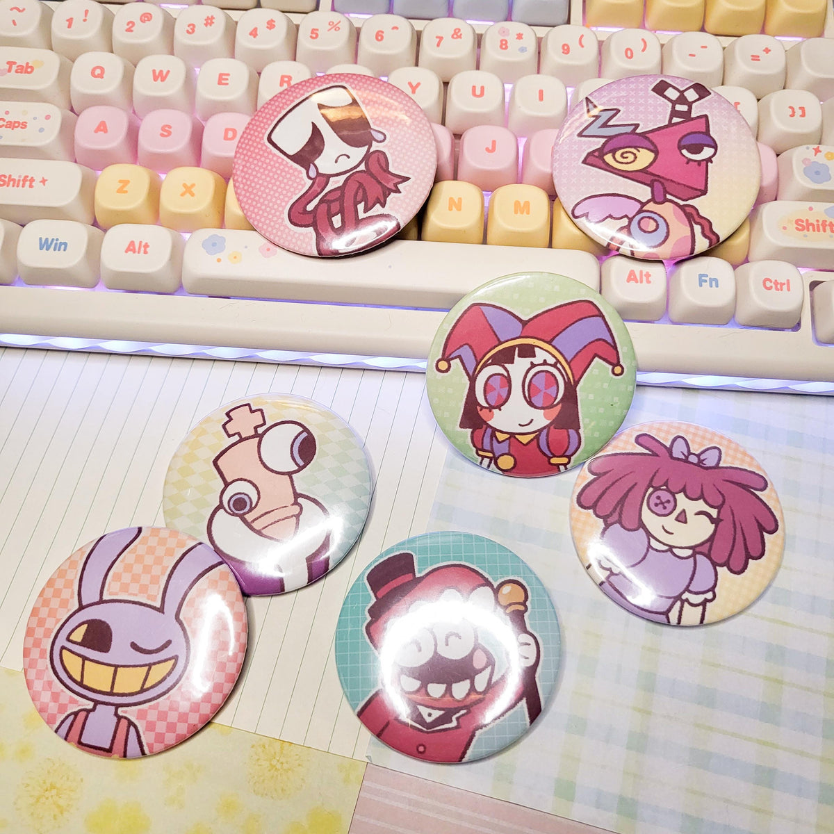Digital Circus buttons || 2.25" buttons pomni jax caine zooble gangle kinger ragatha bubble