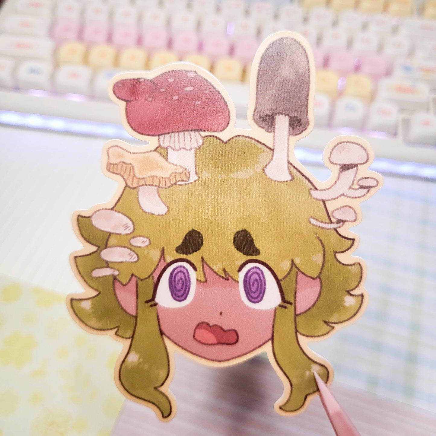 Mushy Mind sticker || mushroom girl cartoon anime cute spooky silly sticker