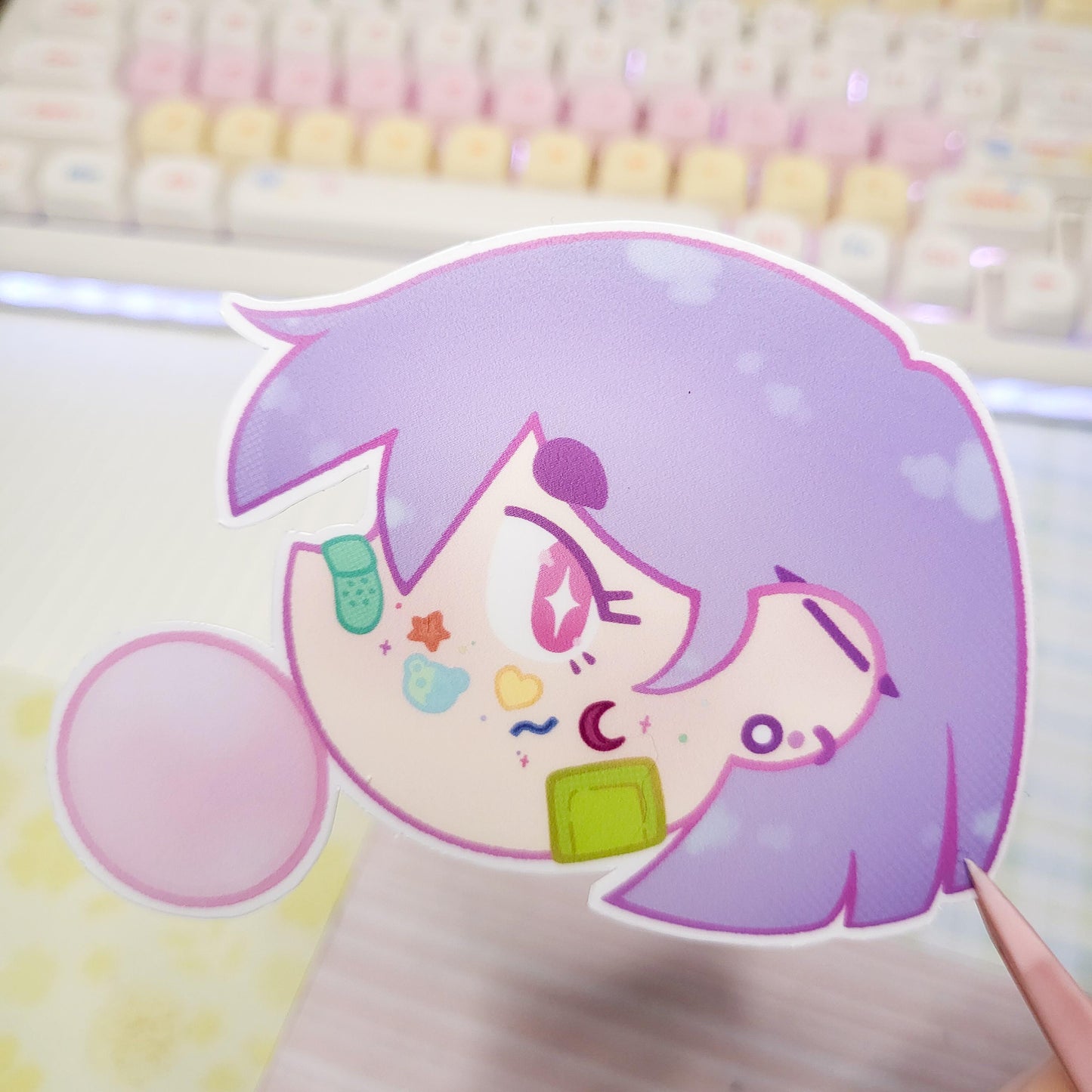 Bubblegum girl sticker || 3" cute anime girl sticker