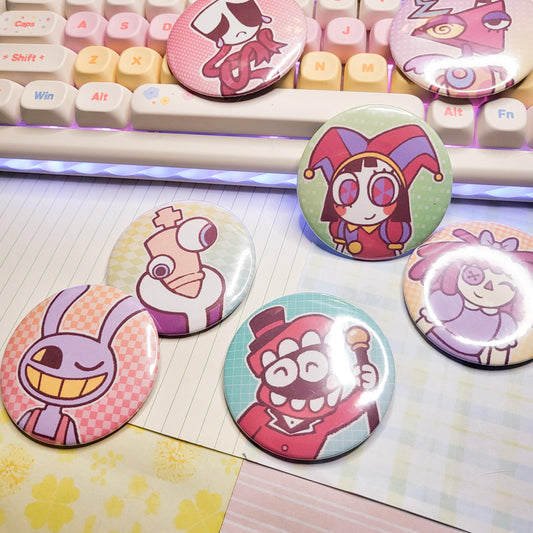 Digital Circus buttons || 2.25" buttons pomni jax caine zooble gangle kinger ragatha bubble
