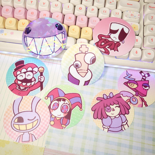 Digital Circus stickers || 2.5" stickers pomni jax caine zooble gangle kinger ragatha bubble